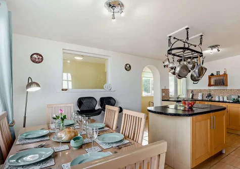The dining area at Villa Surfside, Phillack