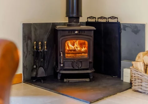 The living area at Vines Cottage, Edistone