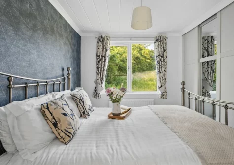 Bedroom #1 at Violet Lodge, 11 Roadford Lake Lodges, Broadwoodwidger