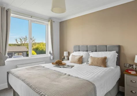 Bedroom #2 at Violet Lodge, 11 Roadford Lake Lodges, Broadwoodwidger