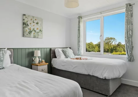 Bedroom #3 at Violet Lodge, 11 Roadford Lake Lodges, Broadwoodwidger
