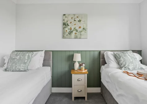 Bedroom #3 at Violet Lodge, 11 Roadford Lake Lodges, Broadwoodwidger