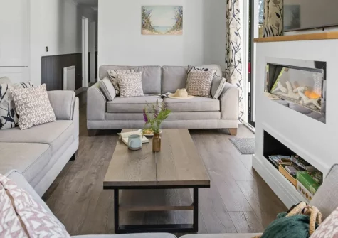 Violet Lodge, Broadwoodwidger, is a stylish four-bedroom lakeside lodge sleeping eight, with a private hot-tub patio and views over open fields. Set beside Roadford Lake, it's an idyllic base for exploring Devon and Cornwall with family or friends.