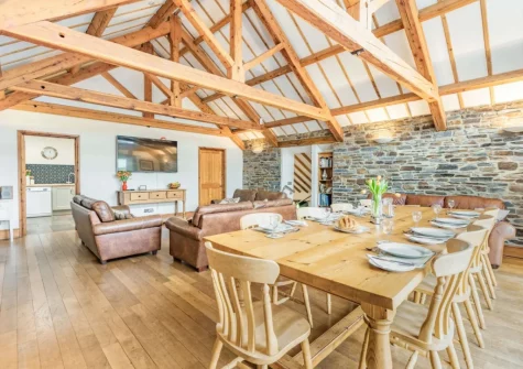 The living & dining area at Wagon Linney, Lewdown