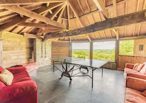 The roundhouse games room at Wagon Linney, Lewdown