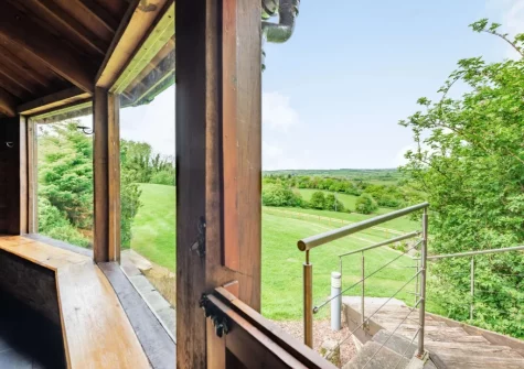 The view from the roundhouse games room at Wagon Linney, Lewdown