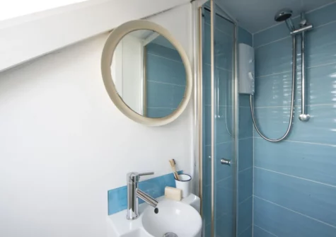 The shower room at Walters on The Digey, St Ives