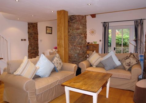 The living area at Wassail Cottage, Yalberton