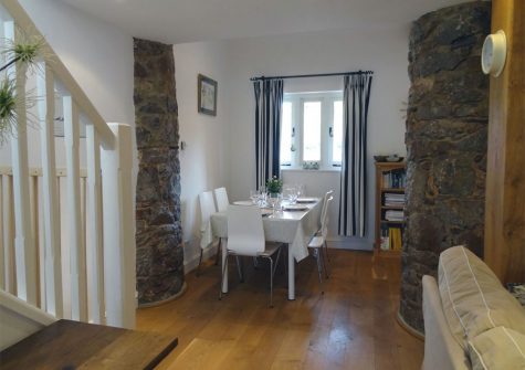 The dining area at Wassail Cottage, Yalberton