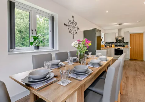 The dining area at Watergate, Mawgan Porth