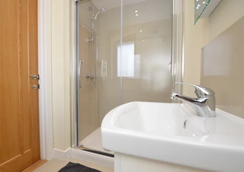 The shower room at Waterhayes, Appledore