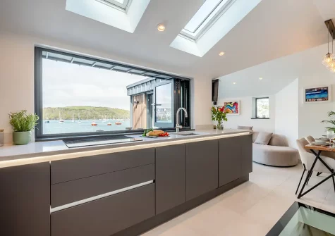 The kitchen at Waters Edge, Polruan