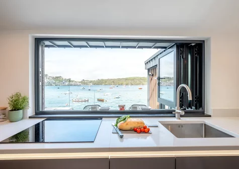 The kitchen at Waters Edge, Polruan