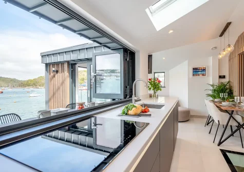 The kitchen at Waters Edge, Polruan