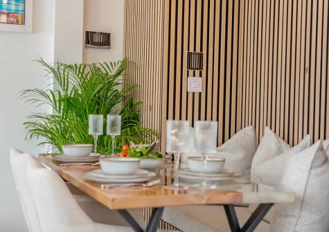 The dining area at Waters Edge, Polruan