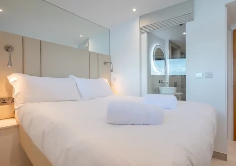 Bedroom #1 at Waters Edge, Polruan