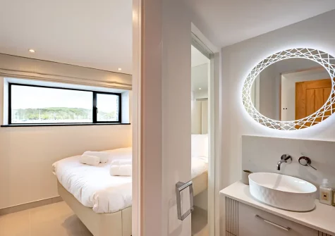Bedroom #1 en-suite shower room at Waters Edge, Polruan