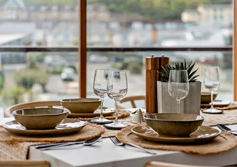 The dining area at Waters Edge Retreat, Westward Ho!