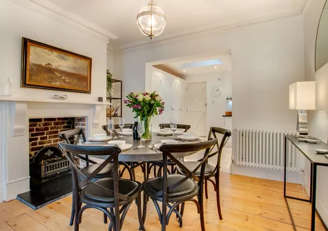 The dining room at Waters Reach, Fowey