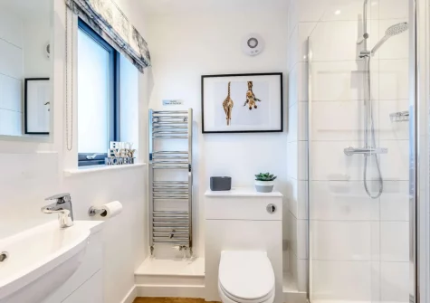 The shower room at Waters Reach, Westward Ho!