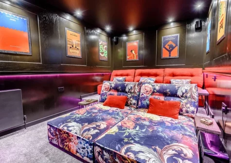 The luxurious cinema room at Waters Reach, Westward Ho!