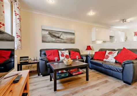 The living area at Waterside at Pendra Loweth, Falmouth