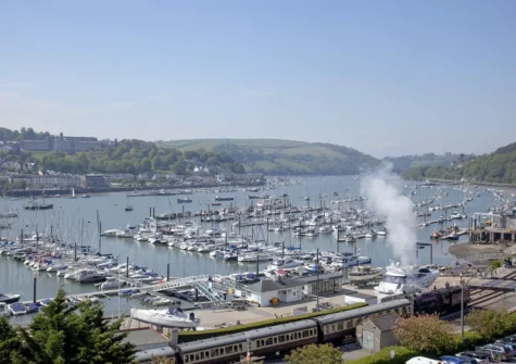 The roof terrace at Waterview House, Kingswear haswonderful river and marina views