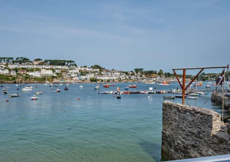 The view from the deced balcony & alfresco dining area at Waterwitch Cottage, Polruan