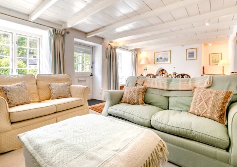 The living area at Wednesday Cottage, Helford