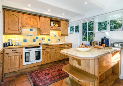 The kitchen at Wednesday Cottage, Helford