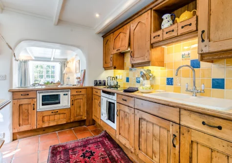The kitchen at Wednesday Cottage, Helford