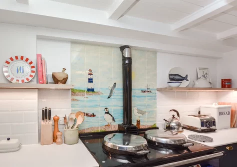 The kitchen at Well Too, Helford