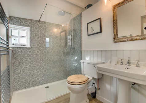 The shower room at Well Too, Helford
