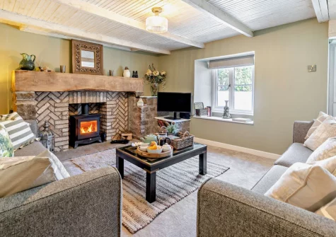The living room at West Cottage, Trescowe