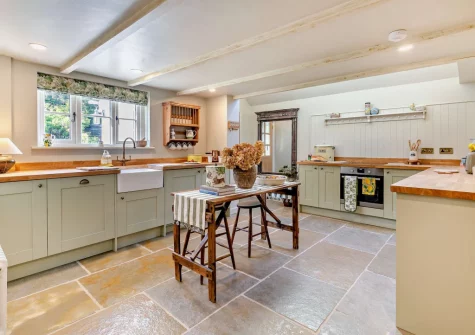 The kitchen at West Cottage, Trescowe