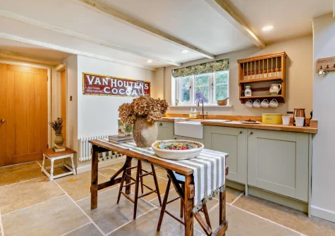 The kitchen at West Cottage, Trescowe