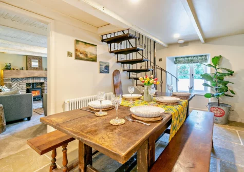 The dining room at West Cottage, Trescowe