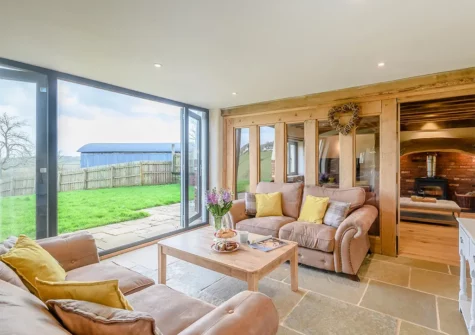 The living area at West Farleigh Barn, Cadeleigh