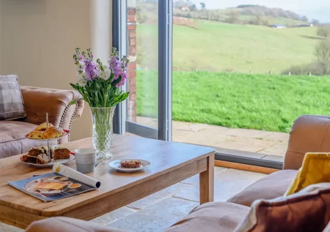 The living area at West Farleigh Barn, Cadeleigh
