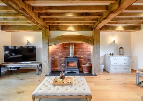 The living area at West Farleigh Barn, Cadeleigh