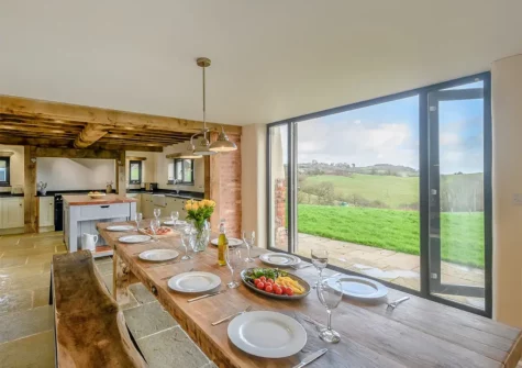 The dining area at West Farleigh Barn, Cadeleigh