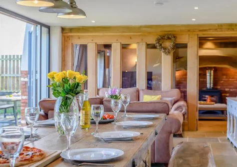 The dining area at West Farleigh Barn, Cadeleigh