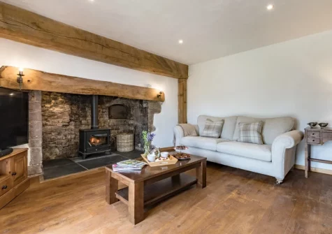 The living room at West Farleigh Farmhouse, Cadeleigh