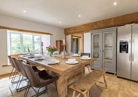 The dining room at West Farleigh Farmhouse, Cadeleigh