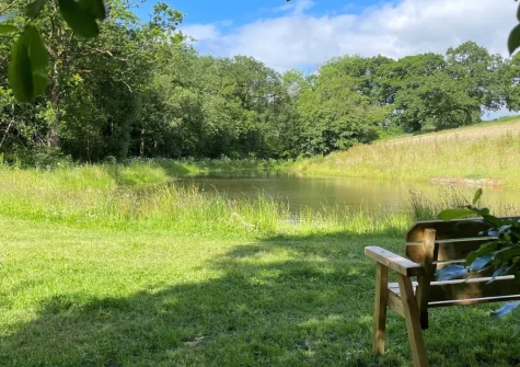 The private pond at West Farleigh Farmhouse, Cadeleigh