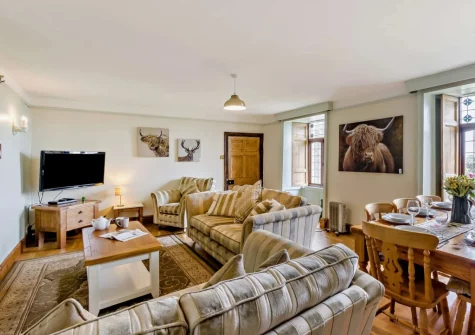 The living area at West Goldsworthy Farm, Horns Cross