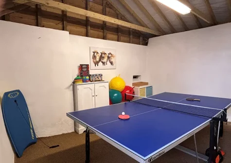 The games barn at West Pennicknold Barn, Shebbear