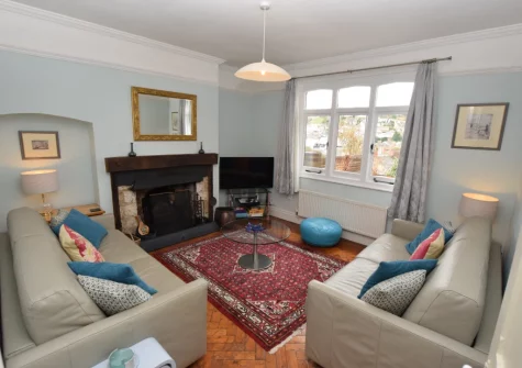 The living room at West View Cottage, Beer
