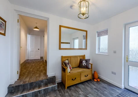 The entrance area at West Wonford House, Milton Damerel