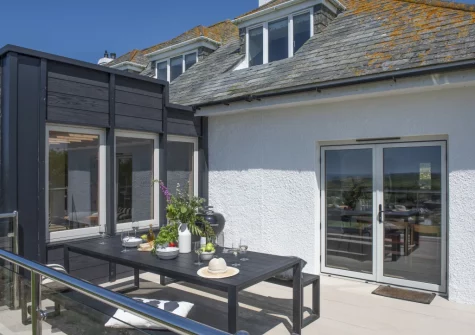 The patio & alfresco dining area at Westaway House, Trelights